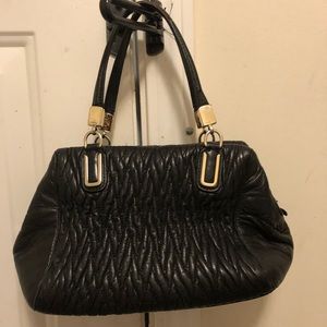 Coach black leather purse preowned